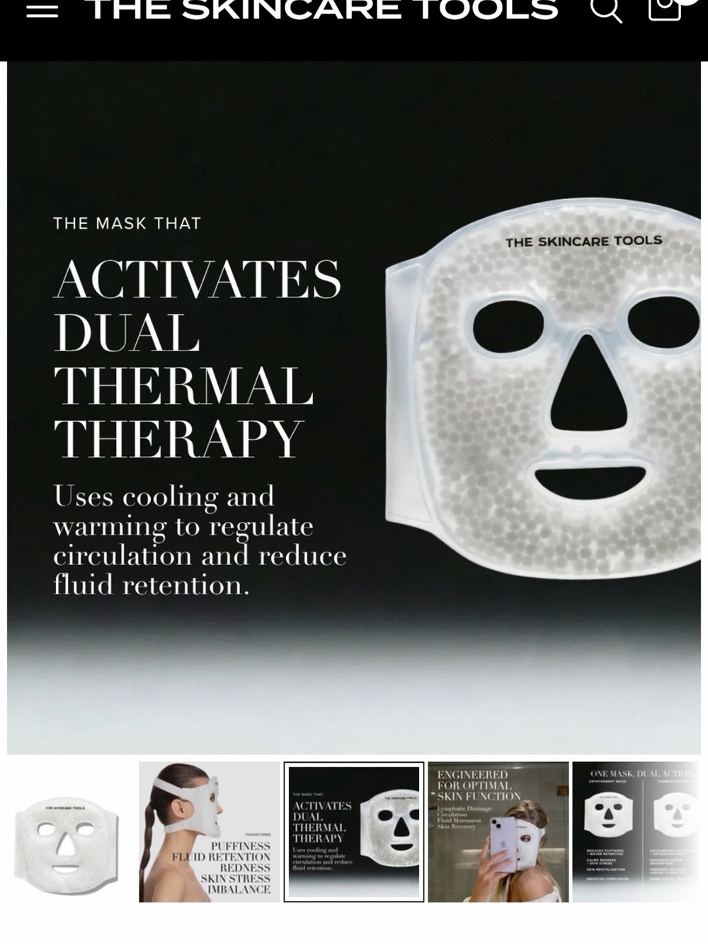 The Skincare Tools White Dual Thermal Face Mask - Cooling & Warming Therapy